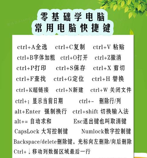 电脑常用快捷键有哪些？如何提高工作效率？