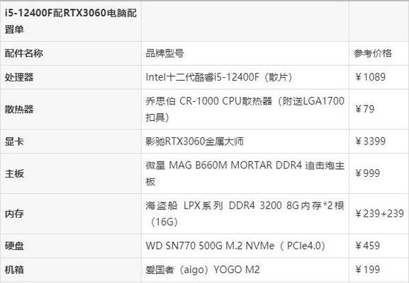 台式电脑配置清单及使用指南？如何根据需求选择合适的配置？