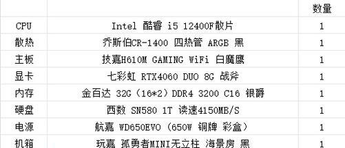 DIY主机组装必备配件清单？如何选择合适的硬件？