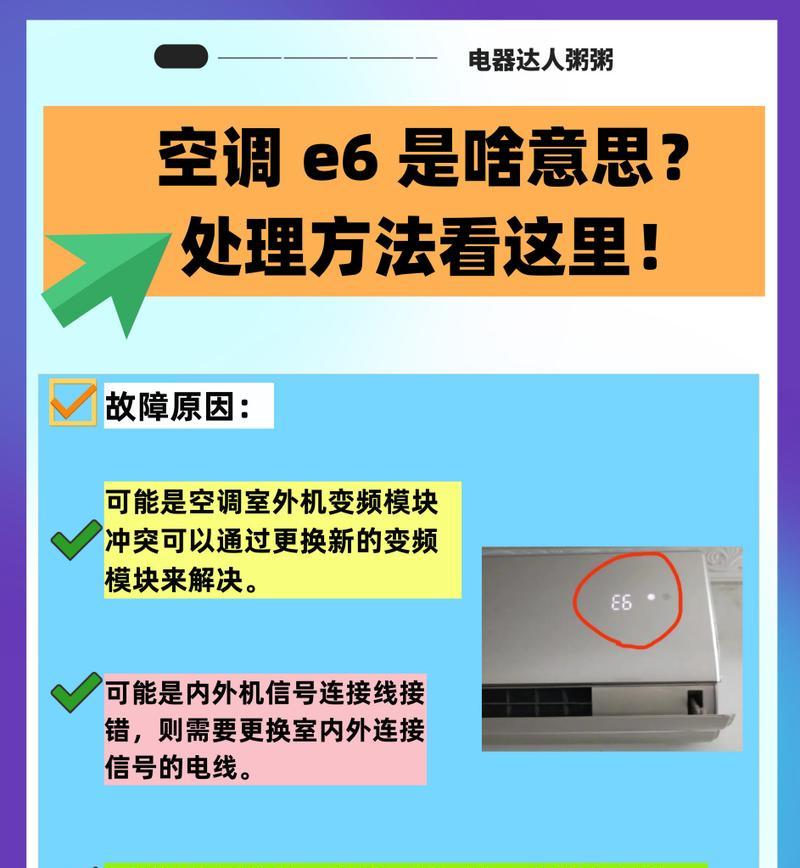 格力中央空调e6故障代码是什么意思？如何解决？