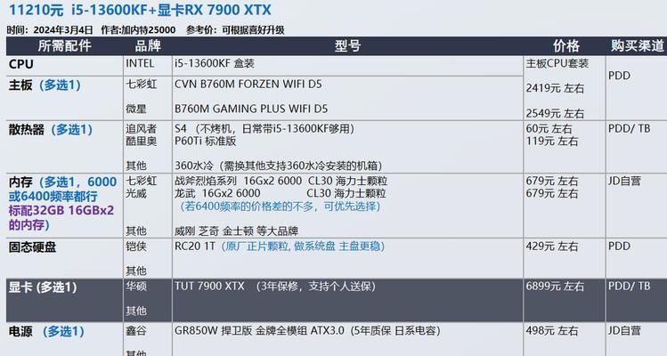 电脑装机配置表格中游戏设置方法是什么？